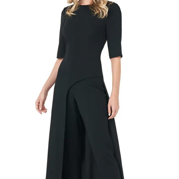 Kay Unger Black Davina Maxi Romper Dress - Picture 1 of 6